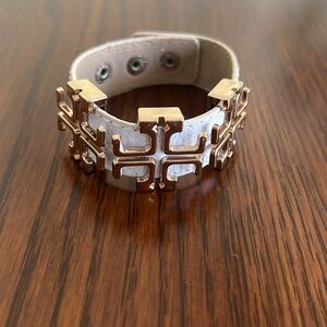 Tory Burch White and Gold Bracelet